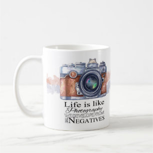 De Café Caneca do presente da fotografia, com citações d