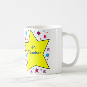 De Café Caneca do professor com estrelas brilhantes