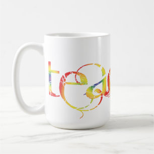 De Café Caneca do professor do arco-íris