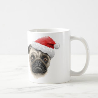 De Café Caneca do Pug do papai noel