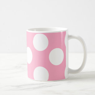De Café Caneca do rosa e a branca grande das bolinhas