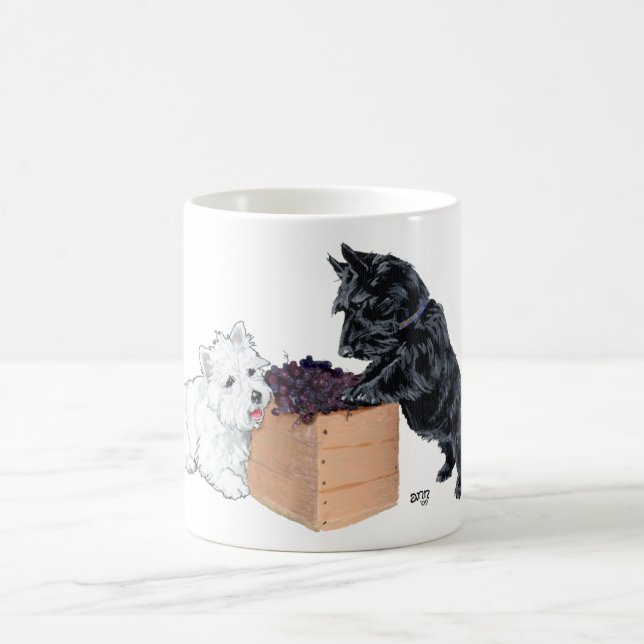 De Café Caneca do Scottish e West Highland White Terrier (Centro)
