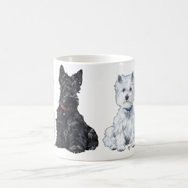 De Café Caneca do Scottish e West Highland White Terrier (Centro)