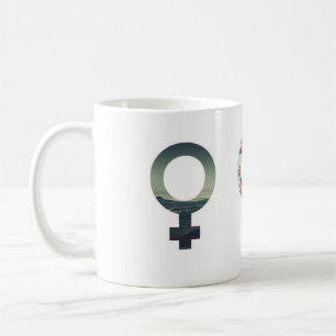 De Café Caneca do símbolo do género das mulheres