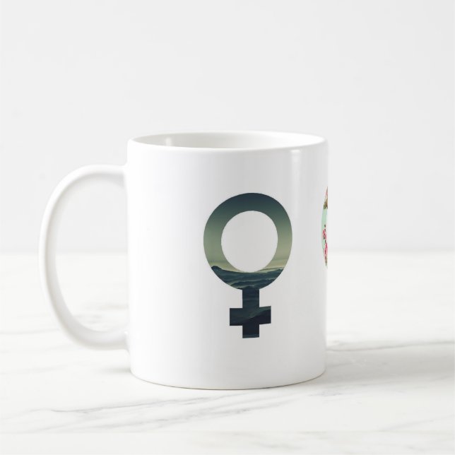 De Café Caneca do símbolo do género das mulheres (Esquerda)