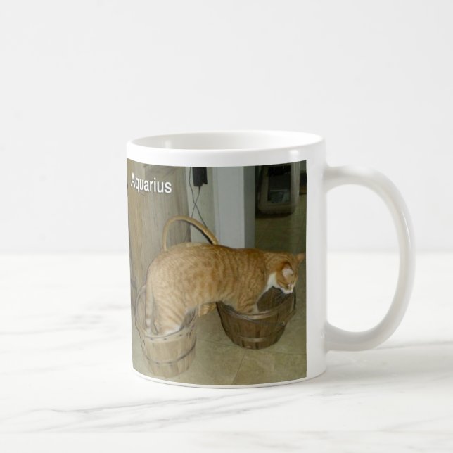 De Café Caneca do sinal do zodíaco do gato do Aquário (Direita)