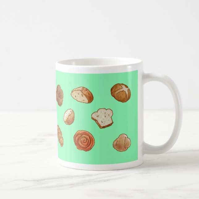 De Café Caneca do teste padrão do pão & da pastelaria - (Direita)