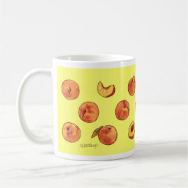 De Café Caneca do teste padrão do pêssego - amarelo