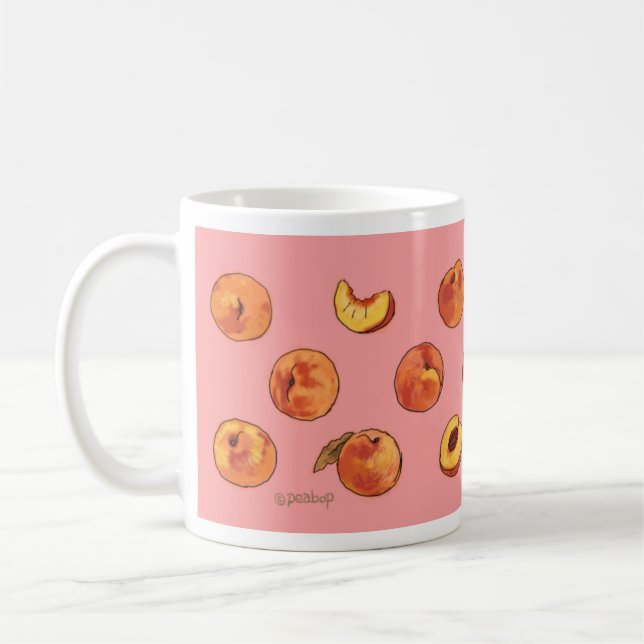 De Café Caneca do teste padrão do pêssego - rosa (Esquerda)
