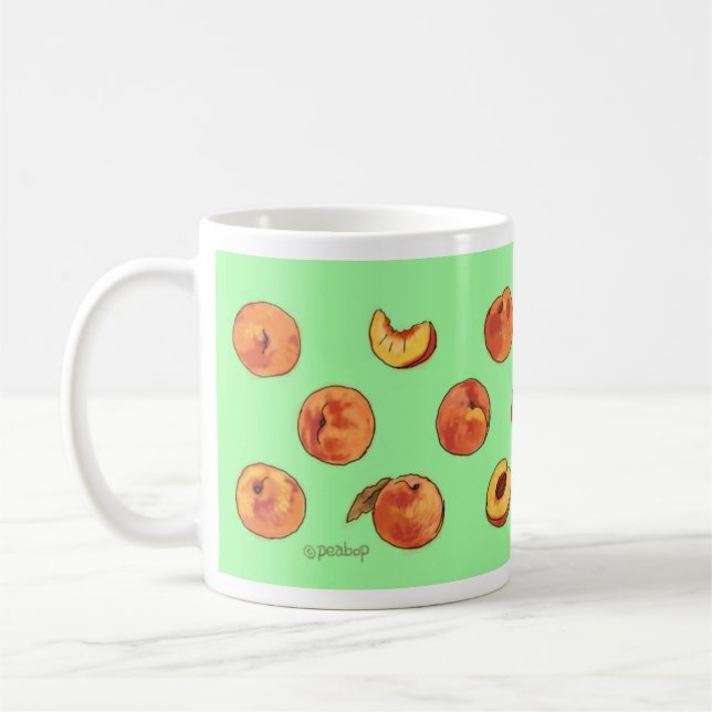 De Café Caneca do teste padrão do pêssego - verde (Esquerda)
