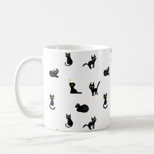 De Café Caneca do teste padrão dos gatos pretos