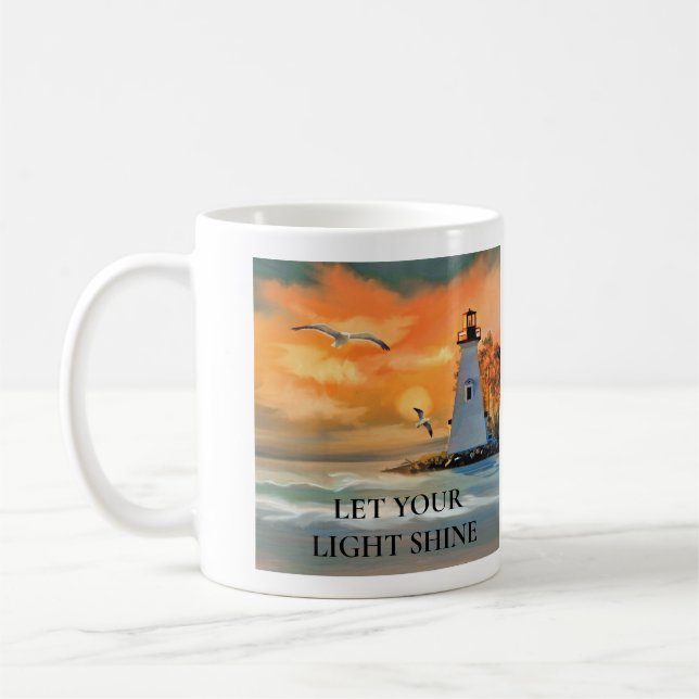 De Café Caneca do Versículo da Bíblia Cristã Deixe Sua Luz (Esquerda)