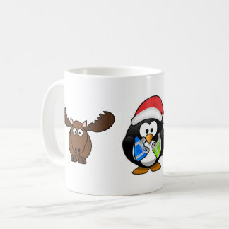 De Café caneca dos alces e do pinguim