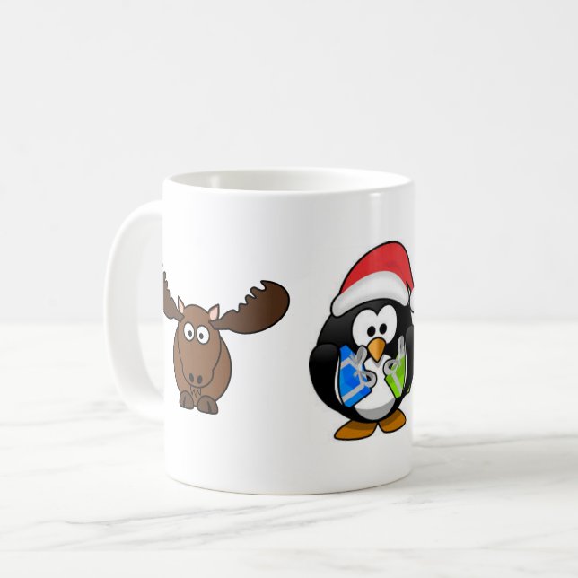 De Café caneca dos alces e do pinguim (Frente Esquerda)