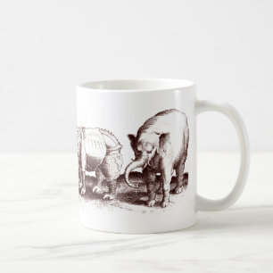 De Café Caneca dos elefantes e dos Rhinos