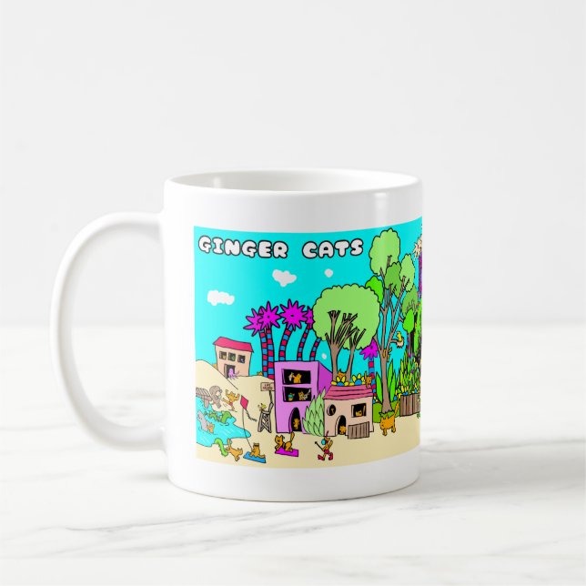 DE CAFÉ CANECA DOS GATOS DO GENGIBRE (Esquerda)