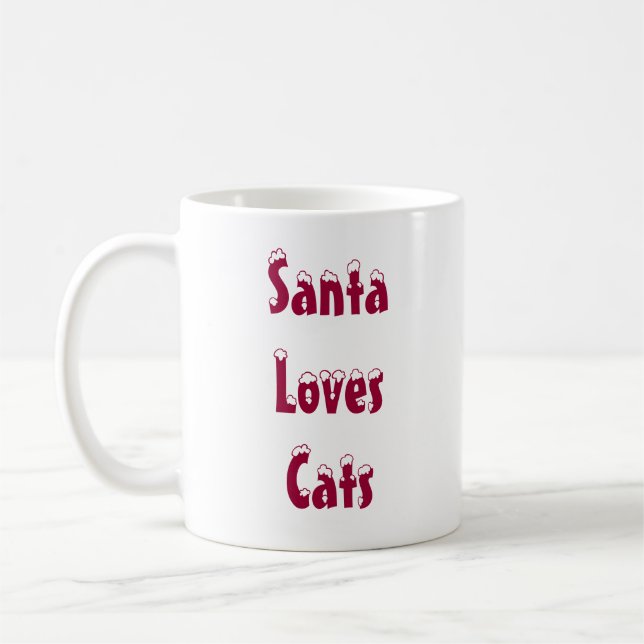 De Café Caneca dos gatos dos amores do papai noel (Esquerda)
