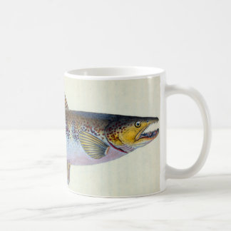 De Café Caneca dos peixes da truta do vintage