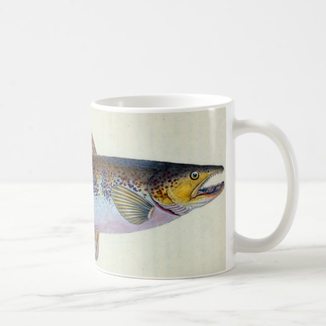 De Café Caneca dos peixes da truta do vintage (Direita)