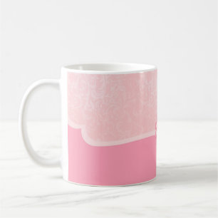 De Café Caneca elegante luxuosa do damasco do rosa quente