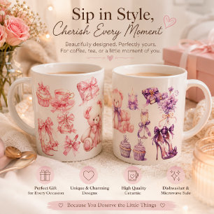 De Café Caneca Elegante Rosa&Roxo – Floral Vintage & Su