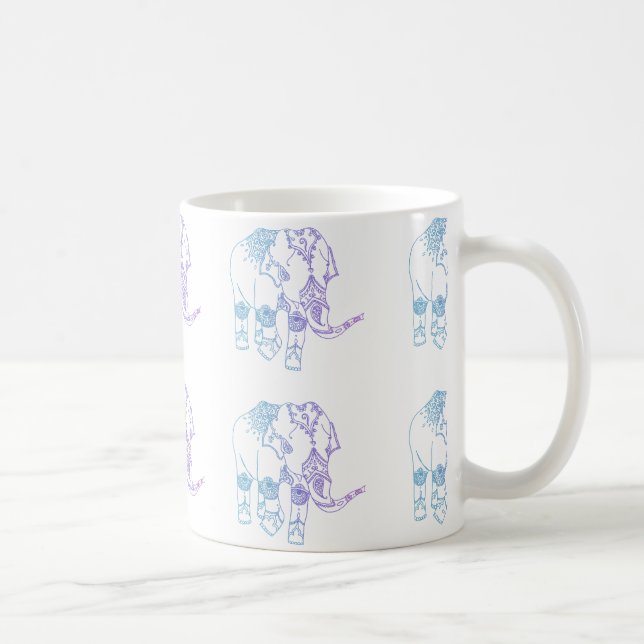 De Café Caneca Embellished Dois-Tom do elefante (Direita)