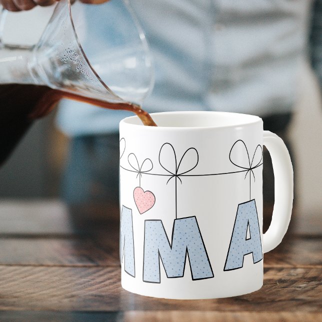 De Café Caneca Emma Fofa Bolinhas Azuis Nome Pessoal (Criador carregado)