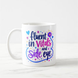 De Café Caneca Enfermeira Fluente em Sinais Vitais e Olhar