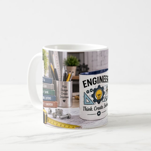 De Café Caneca Engineer Pense Crie Resolva (Frente Esquerda)