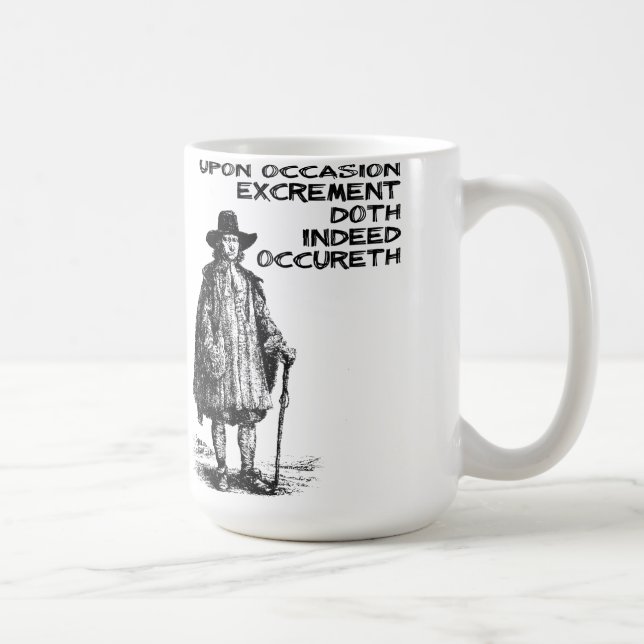 De Café Caneca engraçada certamente Occureth do excremento (Direita)