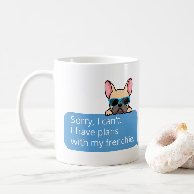 De Café Caneca engraçada do Bulldog Francês (Com Donut)