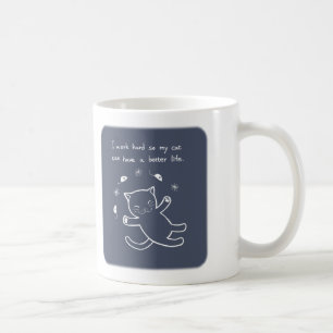 De Café Caneca engraçada do gato eu trabalho o duro assim