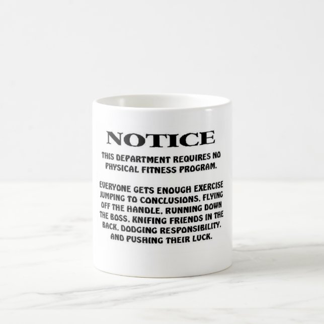 De Café caneca engraçada do trabalho (Centro)