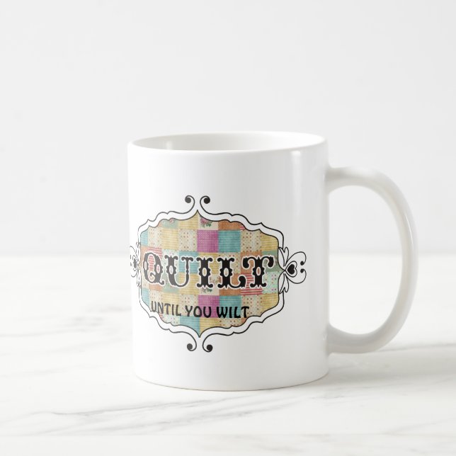 De Café Caneca engraçada estofando do quilter do grunge (Direita)