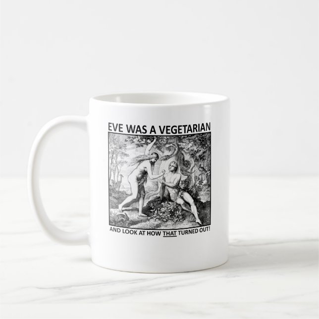 De Café Caneca Engraçada Eve Vegetariana (Esquerda)