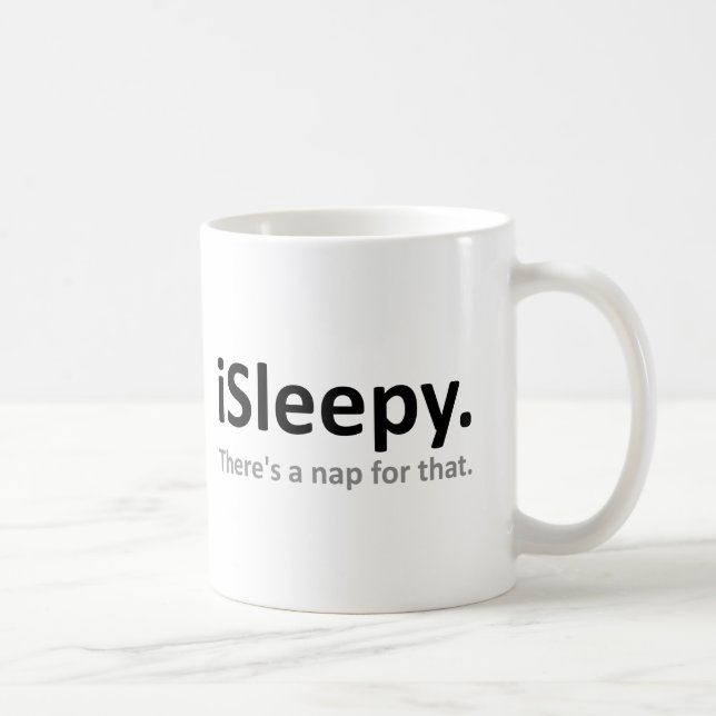 De Café caneca engraçada iSleepy (Direita)