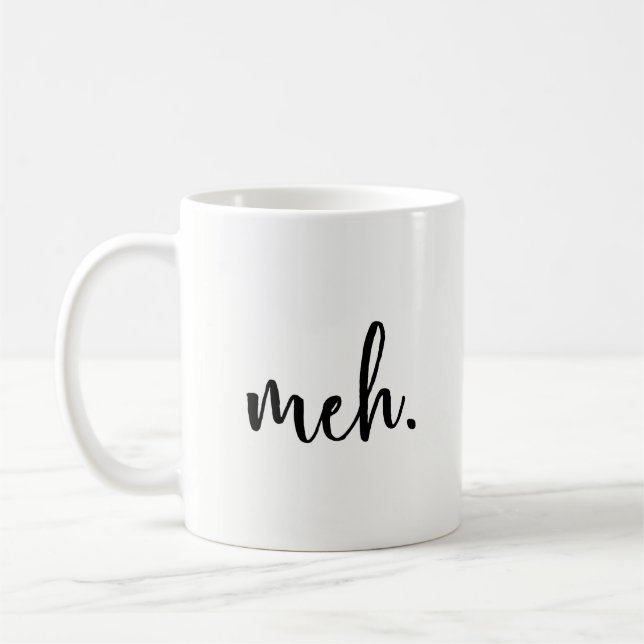 De Café Caneca engraçada - Meh - inspirado engraçado e (Esquerda)