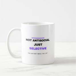 De Café Caneca Engraçada Não Antissocial Apenas Seletiva