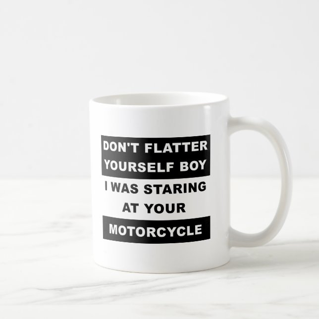 De Café Caneca Engraçada Olhando para Sua Moto (Direita)