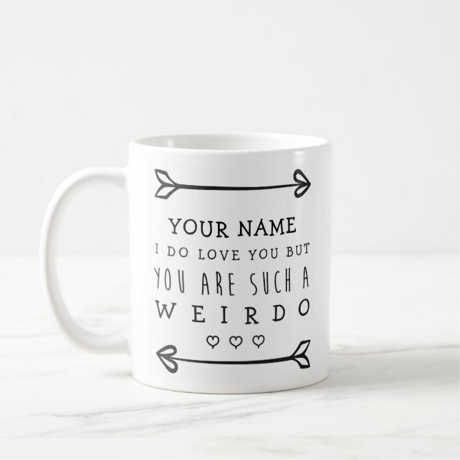 De Café Caneca engraçada personalizada dos namorados - (Esquerda)
