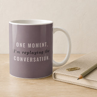 De Café Caneca Engraçada Roxo Claro Revivendo a Conversa
