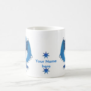 De Café Caneca ereta azul do dragão - customizável
