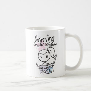 De Café Caneca esfomeado do designer gráfico