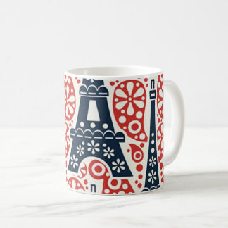 De Café Caneca Esmalte Paris Folk Floral