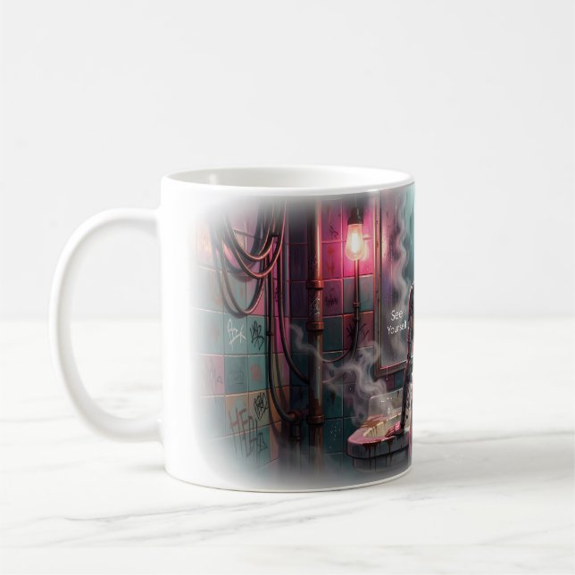 De Café Caneca Espelho Cibernético Veja a Si Mesmo (Esquerda)