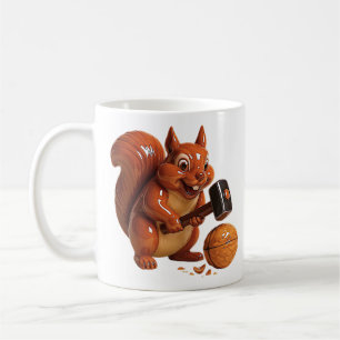 De Café Caneca Esquilo Engraçado com Martelo