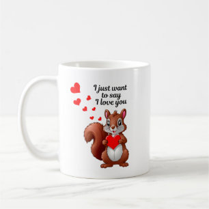 De Café Caneca Esquilo Romântico - Eu amo você