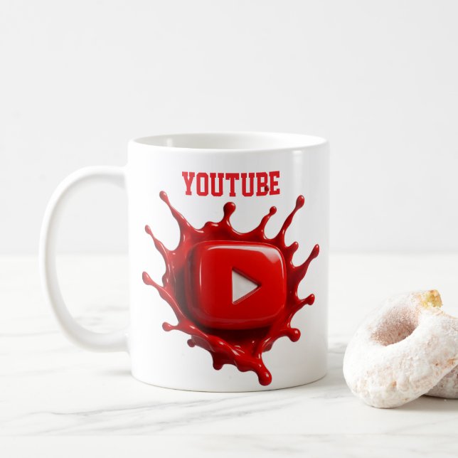 De Café Caneca Estilo Imagem do YouTube (Com Donut)