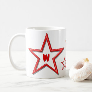 De Café Caneca - estrelas vermelhas com inicial