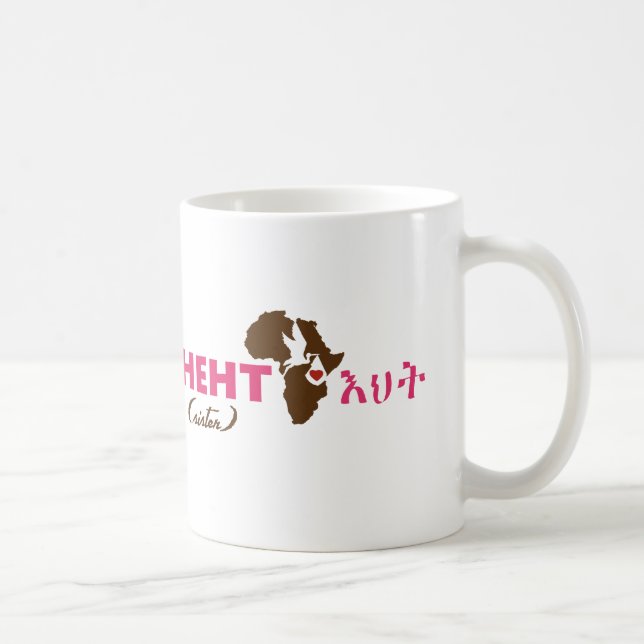 De Café Caneca etíope da adopção da "irmã" (Direita)